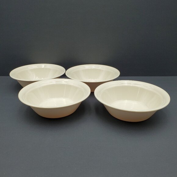 Corning Cornerstone Beige Rim Soup Cereal Bowls Corelle Sandstone Rimmed Bowls - Picture 1 of 6